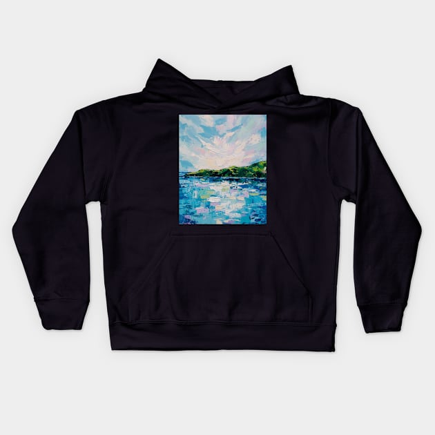 Tropical Day - Abstract Landscape painting Kids Hoodie by EveiArt